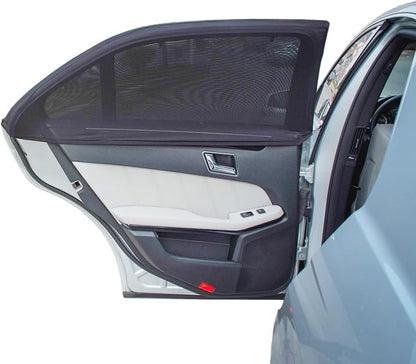 TFY Universal Car Side Window Sun Shade - Protects Your Kids from Sun Burn - Double Layer Design - Maximum Protection - Fit Most of Vehicle - 2 Pieces (Regular Contoured Window)