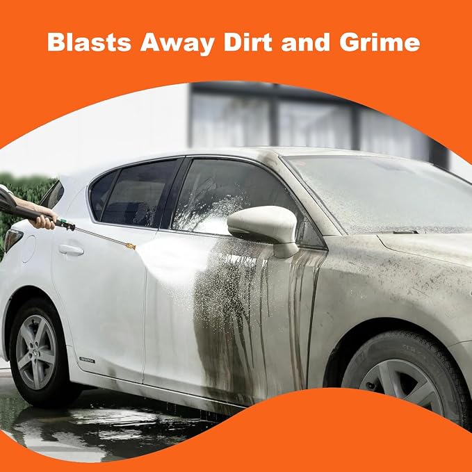 Electric Pressure Washer 5000 PSI 2.8 GPM Power Washer Electric Powered with 4 Pressure Nozzle and Foam Cannon, powerwashers for Home, Car Washing, Fence Cleaning, Patio, Orange