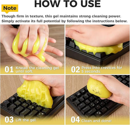 ASFSKY Keyboard Cleaning Gel (Lemon) Universal Cleaning Putty Dust Cleaning Car Interior Cleaner Car Dust Remover Car Slime Gifts for Men Women Girl（1 Pack）
