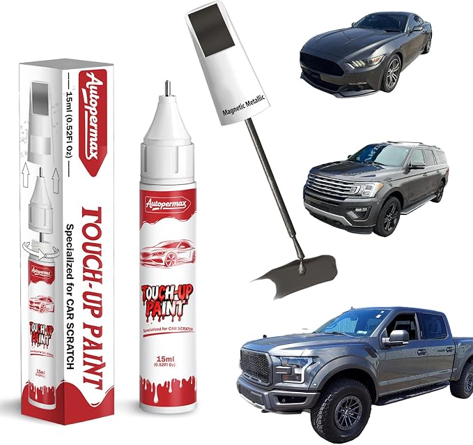 J7 Magnetic Metallic Car Touch Up Paint for Ford, Color Accurate Two-In-One Car Paint Scratch Repair Pen, Professional Scratch Remover for Vehicles Chips and Nicks Scuff