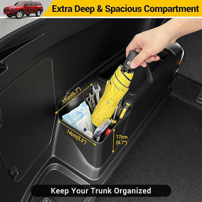 Rear Trunk Organizer for 2010-2024 Toyota 4Runner 5-Seat 2nd Row Accessories, Storage Bin Trunk Side Storage Box Cargo Tray for 10-24 4 Runner(Left Side,Not for 7-Seat)