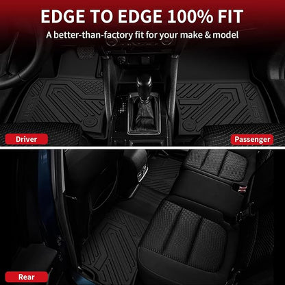 LASFIT Floor Mats & Backrest Mats & Trunk Mat for Mazda CX50 2023-2026 (Not for Hybrid) All Weather TPE Custom Fit Floor Liners Car Mats Accessories, 1st & 2nd Row & Seatback & Cargo Mats, Black