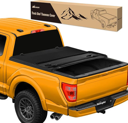 Nilight Soft Tri-fold Truck Bed Tonneau Cover Compatible with Ford F150 2015-2026, All-Weather Low Profile Cargo Protection-6.5ft