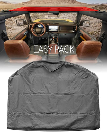 Upgraded Car Hard Top Storage Bag Fit for Ford Bronco 2021 2022 2023 4-Door, Portable Freedom Panel Storage Bag for Roof Panel Over Rear Row Seat, Rear Hardtop Organizer Bag 1Pc