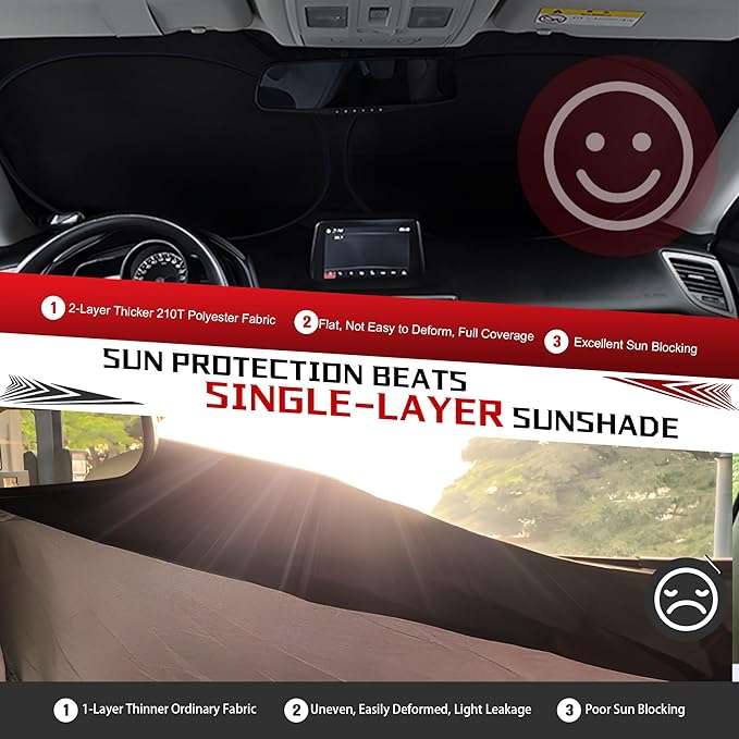 Windshield Sun Shade for 2018-2025 2026 Volkswagen VW Atlas Cross Sport Foldable Sun Sunshade for Car Front Window Blocks UV Rays and Heat Automotive Interior Protector Custom Fit Accessories