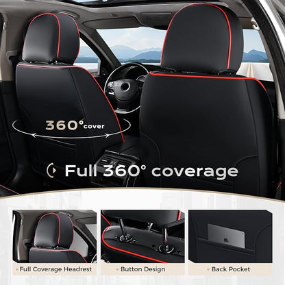 Coverado Car Seat Covers, Front Covers for Cars, Car Seat Cover Front Seats, Car Seat Protector Waterproof, Leather Car Seat Cushion, Universal Interior Covers Seat Protectors for Most Cars Purple