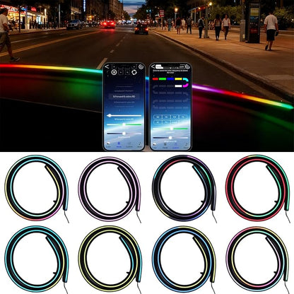 59" RGB LED Strip Lights for Car Interior,16M Colors RGB Front Windshield Ambient Lighting Kits, Music Sync, Easy Plug & Play Installation, Cuttable, Wide Compatibility