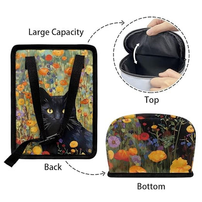 Talayituse Cat Flower Print Car Trash Can with Lid, Leak Proof Auto Trash Bag Hanging Vehicle Garbage Can Multipurpose Storage Container for Back Seat Road Trip