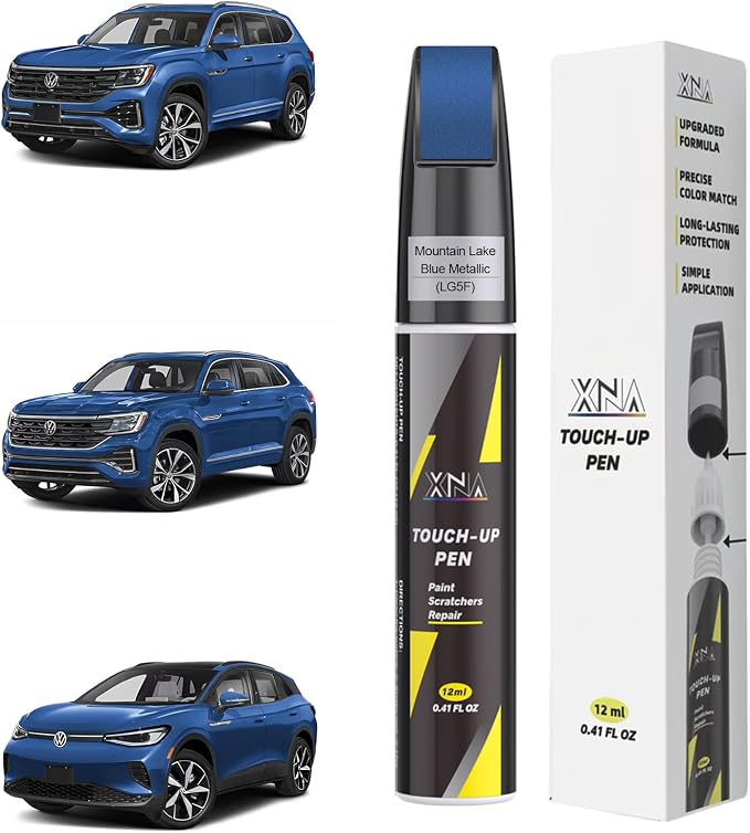 XNA Mountain Lake Blue Metallic(LG5F) for Volkswagen Touch Up Paint, Car Scratch Remover for Nicks and Chips Repair, 2-In-1 Quick & Easy Fix Car Scratch Repair Kit with Exact Color-Matched