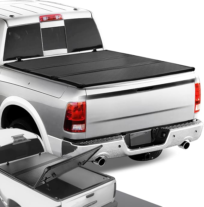 DNA MOTORING New Upgrade Truck Bed Top Hard Solid Tri-Fold Tonneau Cover Compatible with 09-18 Dodge Ram 1500 / 10-22 Dodge Ram 2500 3500 6.5Ft Fleetside Short Bed, TTC-HARD-028
