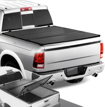 DNA MOTORING New Upgrade Truck Bed Top Hard Solid Tri-Fold Tonneau Cover Compatible with 09-18 Dodge Ram 1500 / 10-22 Dodge Ram 2500 3500 6.5Ft Fleetside Short Bed, TTC-HARD-028