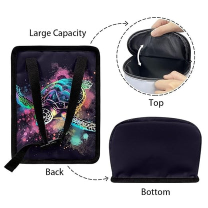 Talayituse Paint Splatter Turtle Print Car Trash Can with Lid, Leak Proof Auto Trash Bag Hanging Vehicle Garbage Can Multipurpose Storage Container for Back Seat Road Trip