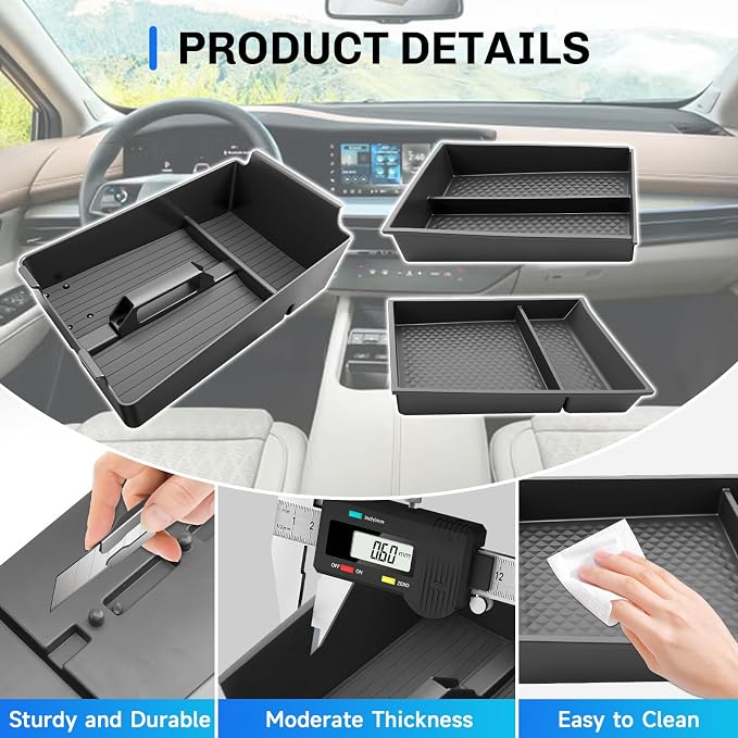 SXCY 2PCS for 2025 2026 Murano Center Console Organizer [Armrest Tray + Under Tray] for Nissan Murano 2025 2026 Central Control Box Murano 2025 2026 Accessories Armrest Organizer Console Storage