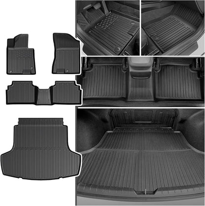 Floor Mats Set for 2021-2026 Kia K5 FWD & 2020-2026 Hyundai Sonata Gas FWD, All Weather TPE Floor Liners Trunk Mat Cargo Liner Accessories