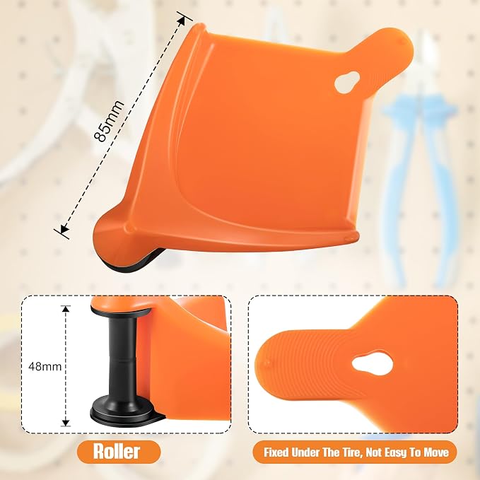 Dreyoo 4 Pcs Car Hose Guide, Tire Hose Roller for Car Washing, Detailing Tire Hoses Guide Preventing Pressure Washer Hoses Stuck Under The Wheels, Plastic Wash Tool to Avoid Snagging(Orange)