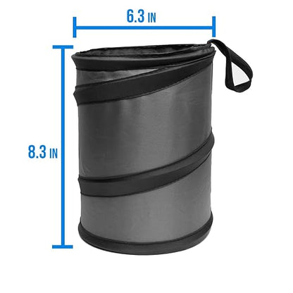 FH Group Automotive Waterproof Portable Collapsible Small Trash Can Garbage Container fits Most Cars,Polyethylene, SUVs, and Trucks Blue