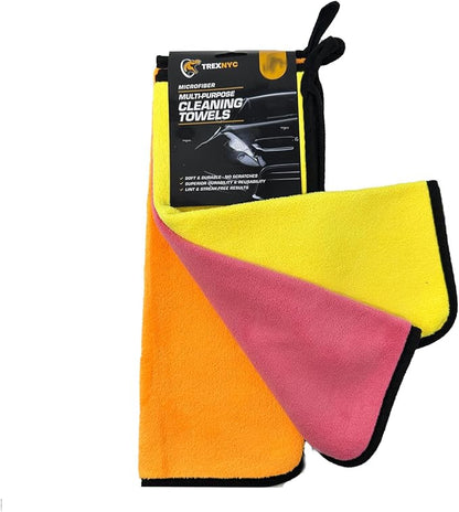 Microfiber Cleaning Cloth Set - Soft & Durable Cleaning Towels with Superior Durability & Reusability (1 Pack, Cleaning Towels, 3 Count)