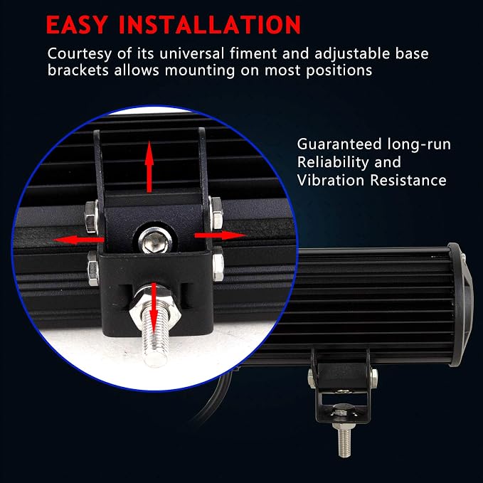 Willpower 7 inch 2x36w Flood LED Work Light Bar for Truck Car ATV SUV 4X4 Jeep Truck Driving Lamp