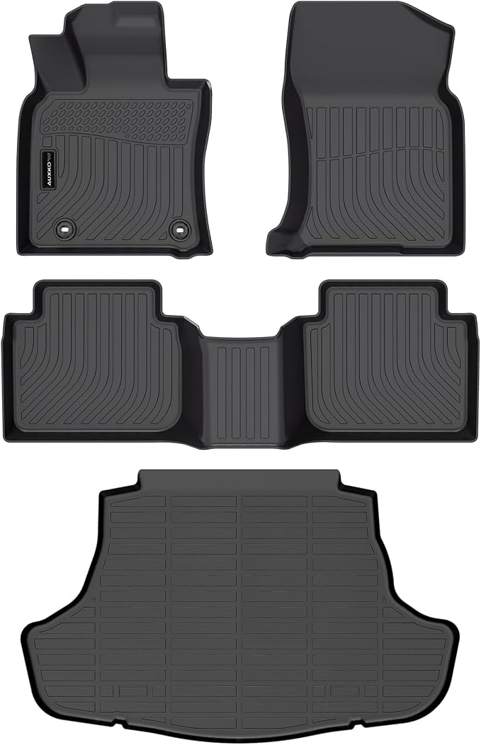 Auxko All Weather Floor Mats Cargo Mat Fit for Toyota Camry AWD 2024 2023 2022 2021 2020 2019 2018 TPE Floor Liner Trunk Mat Camry Accessories All Season Odorless Anti-Slip Black