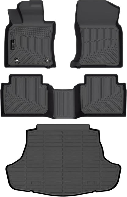 Auxko All Weather Floor Mats Cargo Mat Fit for Toyota Camry AWD 2024 2023 2022 2021 2020 2019 2018 TPE Floor Liner Trunk Mat Camry Accessories All Season Odorless Anti-Slip Black