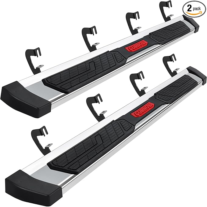 COMNOVA 6 Inch Running Boards Compatible with 2007-2018 Silverado/GMC Sierra 1500 2500HD 3500HD Crew Cab, 2019 Silverado/Sierra 2500HD 3500HD, High Light Stainless Steel Side Step Bars Nerf Bar.