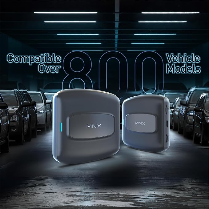 MINIX CarPlay Android AI Box 8 Core 8G+128G for Only Wired CarPlay Touchscreen Cars to Wireless Carplay&Wireless Android Auto for YouTube Netflix Google Store Support SIM&TF Card