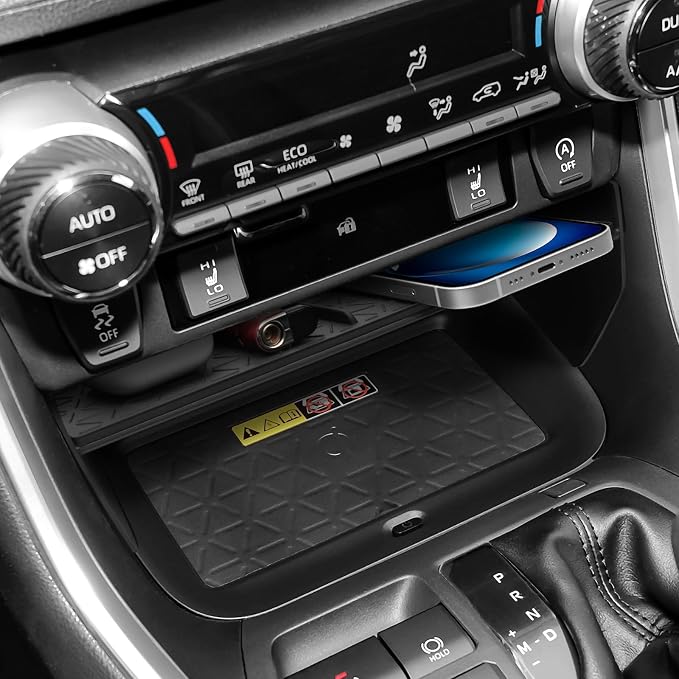 3PCS Center Console Organizer Compatible with Toyota 2019-2025 RAV4 Hybrid, Prime (PHEV) Accessories ABS Plastic & Silicone Material Center Console Liner Tray