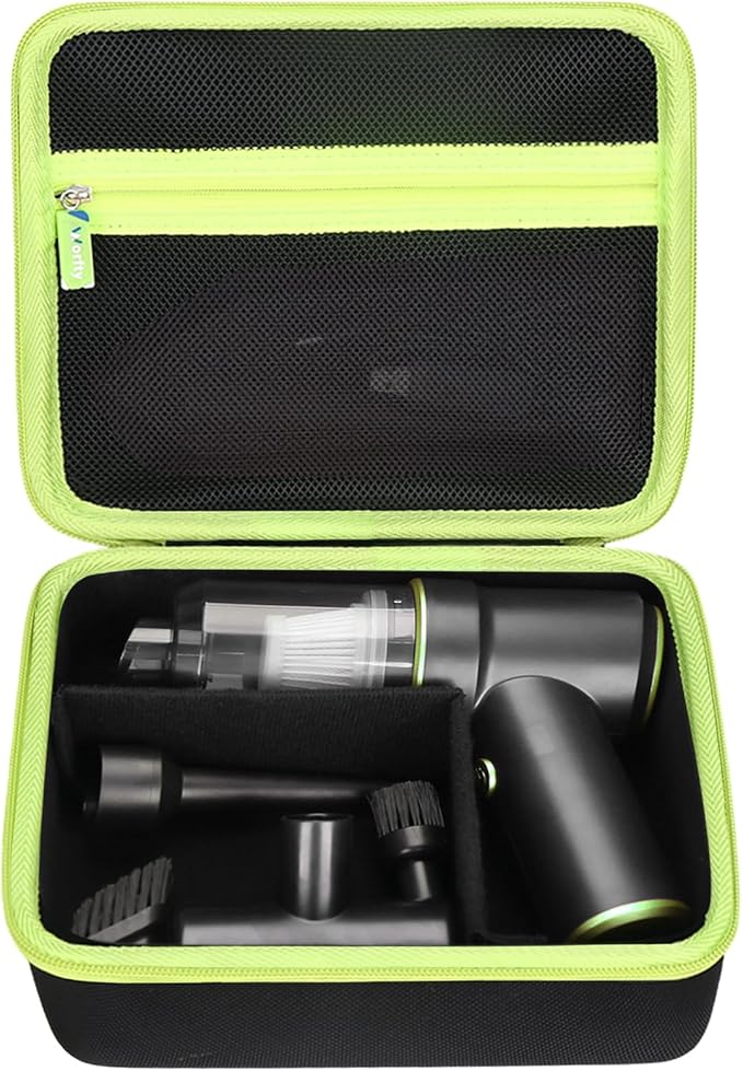 Case for CODN Handheld Car Vacuum Portable Cordless 12000PA 2 in 1 Handheld Vacuum Cleaner and Air Duster - Hard Protective Travel Carrying Storage Bag (Black-Green)