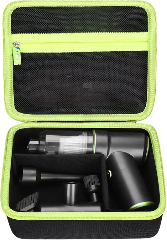Case for CODN Handheld Car Vacuum Portable Cordless 12000PA 2 in 1 Handheld Vacuum Cleaner and Air Duster - Hard Protective Travel Carrying Storage Bag (Black-Green)