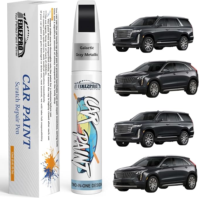 Galactic Gray Metallic(G6M/WA618G) Touch Up Paint for Cadillac, Exact Color Match Car Paint Scratch Repair Remover Pen Kit Fix Vehicle Chips and Automotive Nicks Scuff