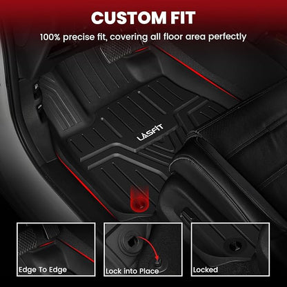 LASFIT Floor Mats & Trunk Mat for Honda CR-V 2017-2022 Gas Only (Upper Position), All Weather Protection TPE Floor Liners 1st & 2nd Row & Cargo Mat Full Set, Black