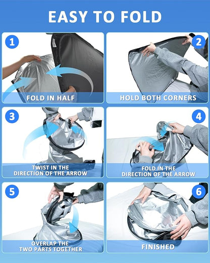 for Audi Q3 2013-2018 Windshield Sun Shade - 4 Layers Car Sunshades for Front Windows Shade Cover Custom Fit Q3 Sun Visor 250T Retractable Shade Blocks UV Rays Car Accessories