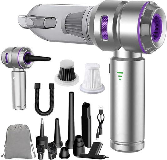 Handheld Car Vacuum Cordless, 22000PA Strong Suction Mini Vacuum Cleaner with Brushless Motor, 4-in-1 Portable Vacuum for Car Detailing, Home, Office & Travel, Silver Purple
