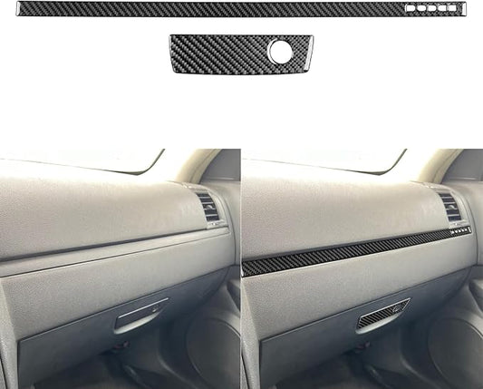 Real Quality Carbon Fiber Compatible with Dodge Charger 2008 2009 2010 Decor Car Co-Pilot Side Dashboard Trim Strip Storage Box Switch Sticker Kit Interior Accessories Decal Style B 2pcs Black