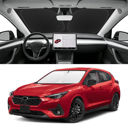 Custom Fit Windshield Sun Shade for Subaru Impreza 2017-2023, Blocks UV & Heat, Front Window Sunshade Accessories, Easy Fold & Store Keep Your Car Cooler