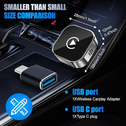 2026 Wireless Car Adapter - Universal Smart Screen Converter, USB-C/Type-C,Plug & Play, Zero Delay Needs Built-in Vehicle System (Silver)