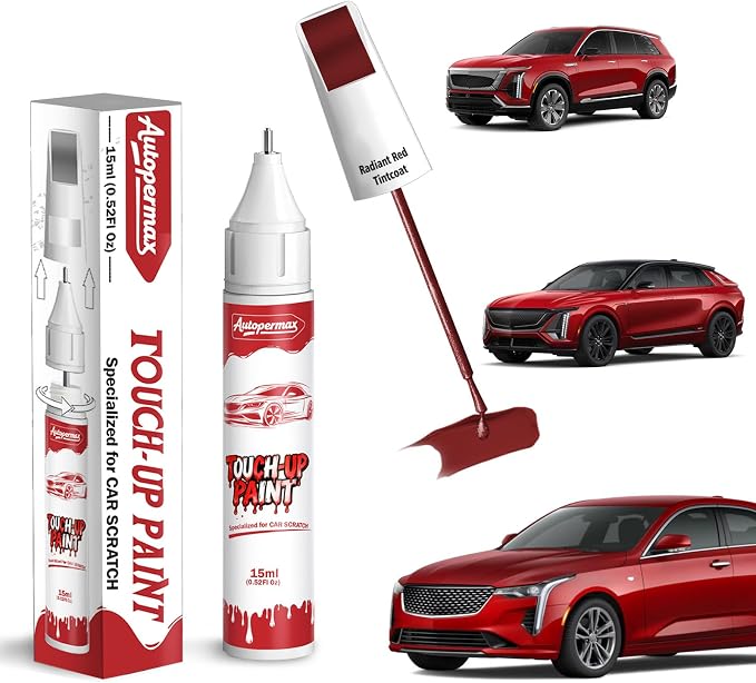 Radiant Red Tintcoat(GNT/WA170H) Car Touch Up Paint for Cadillac, Color Accurate Two-In-One Car Paint Scratch Repair Pen, Professional Scratch Remover for Vehicles Chips and Nicks Scuff