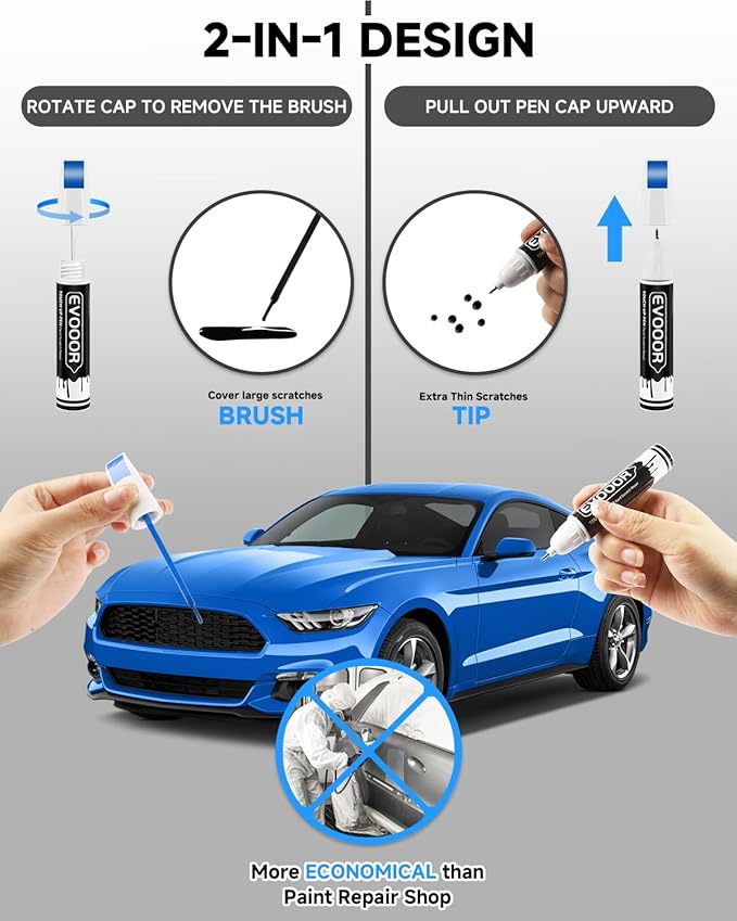 E7 Velocity Blue Metallic Touch Up Paint for Ford – Exact Match 2 in 1 Paint Pen for Chips and Nicks Repair
