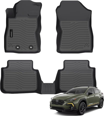Auxko All Weather Floor Mats Fits for Subaru Crosstrek 2024 2025 2026 & Subaru Impreza 2024-2026 TPE Rubber Liners Accessoires All Season Guard Mats for 1st & 2nd Row