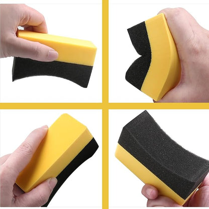 12 PCS Tire Shine Applicator Pad, Tire Dressing Applicator Sponge, Foam Applicator Pad Tire Sponge Color Polish Applicator Pad for Car Glass Porcelain