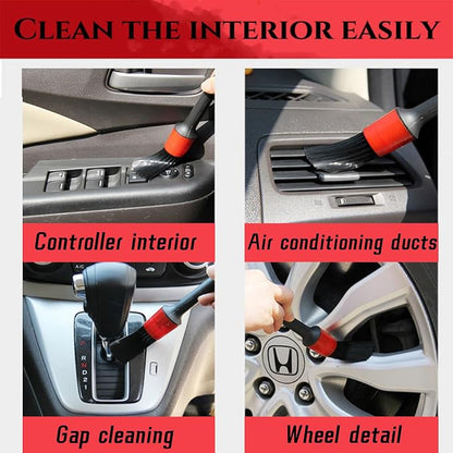10pcs Auto Car Detailing Brush Set,Car Interior Cleaning Kit,Including 5pcs Car Detailing Brushes, 3pcs Wire Brush and 2pcs Different Soft Bristle dusting Brush for car Interior.