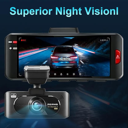 PERNIS 4K Dash Cam Front and Rear, STARVIS 2 IMX675 Sensor, HDR Super Night Vision, 24H Parking Mode,5.8GHz WiFi-20MB/s Fast Download with APP, Dash Camera for Cars with ADAS, 3.16" LCD(DS315 Plus)