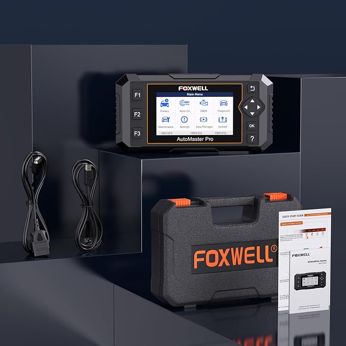 FOXWELL NT614 Elite OBD2 Scanner for DIY Mechanics, Upgrade of NT604, 4 System Diagnostic Tool with 5 Resets (ABS Bleeding, EPB, Oil, SAS, Throttle), Read/Clear Engine/ABS/SRS/Transmission Fault Codes
