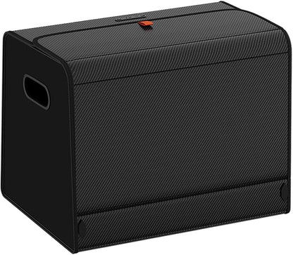 GMQ Car Trunk Organizer for SUV,Car Organizers and Storage with Collapsible Storage, Magnetic Lid Large Capacity for SUV, Truck, MPV (Carbon Black, M-15.8×13×12.5 IN)