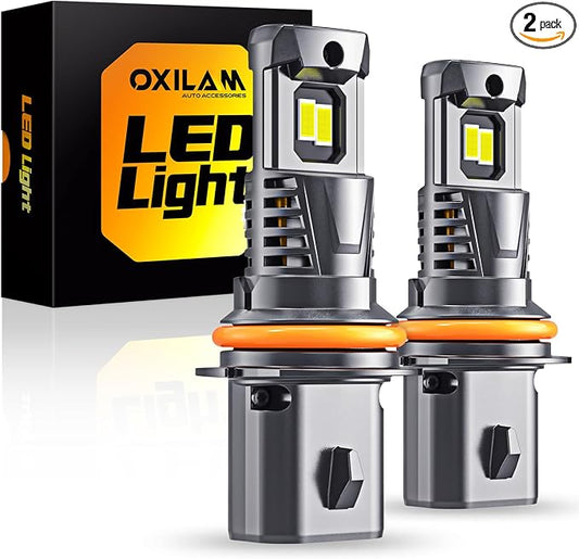 OXILAM 9007 LED Bulbs, 1000% Brighter Ultra-Bright, 3 Min Quick Install, Wireless Plug and Play, 20 Years Lifespan, No Flicker, 99% Compatibility, Pack of 2