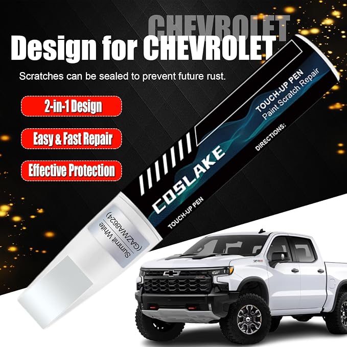 Car Touch Up Paint(Lakeshore Blue Metallic(GXP/WA136H)) for Chevrolet, Car Paint Scratch Repair Kit, Quick & Easy Solution to Repair, 2 in 1 Scratch Remover Pen with Color-Matched