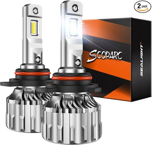 SEALIGHT 9012 LED Bulbs, 50000LM 6500K Cool White Bulbs, IP68 Waterproof, 9012 Bulbs with 25000RPM Cooling Fan, 60,000HRS+ Lifespan, 1:1 Size Plug N Play, Pack of 2