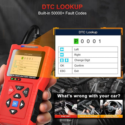 TopDiag T300PRO Car Code Reader & 12V/24V Battery Tester, Automotive Scan Tool for Check Engine Light, Live Data, and Car Battery Health Analyzer for DIYer