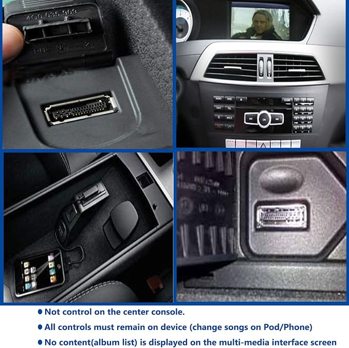 MMI MDI Aux Charing Cable 3.5 mm Music Adapter for Merced-ES Ben-z, Compatible with IP 14 13 12 11 Pro Max Xs Max XR 8 7 6