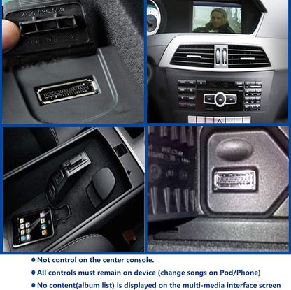 MMI MDI Aux Charing Cable 3.5 mm Music Adapter for Merced-ES Ben-z, Compatible with IP 14 13 12 11 Pro Max Xs Max XR 8 7 6